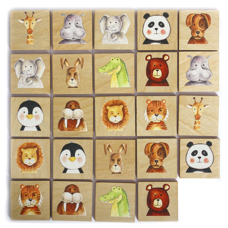 Dřevěné pexeso - zvířátka