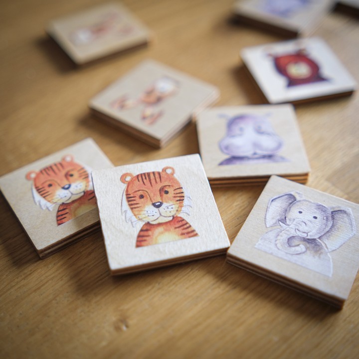 Dřevěné pexeso - zvířátka