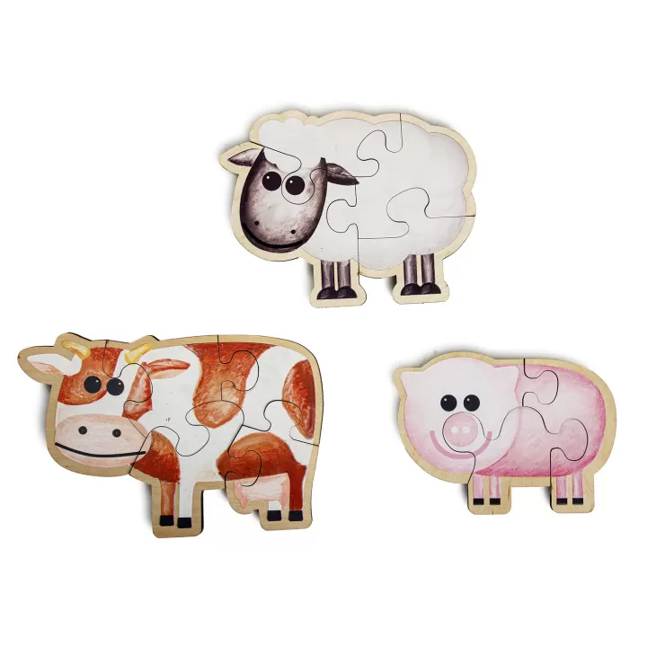 Dřevěné puzzle pro nejmenší, sada