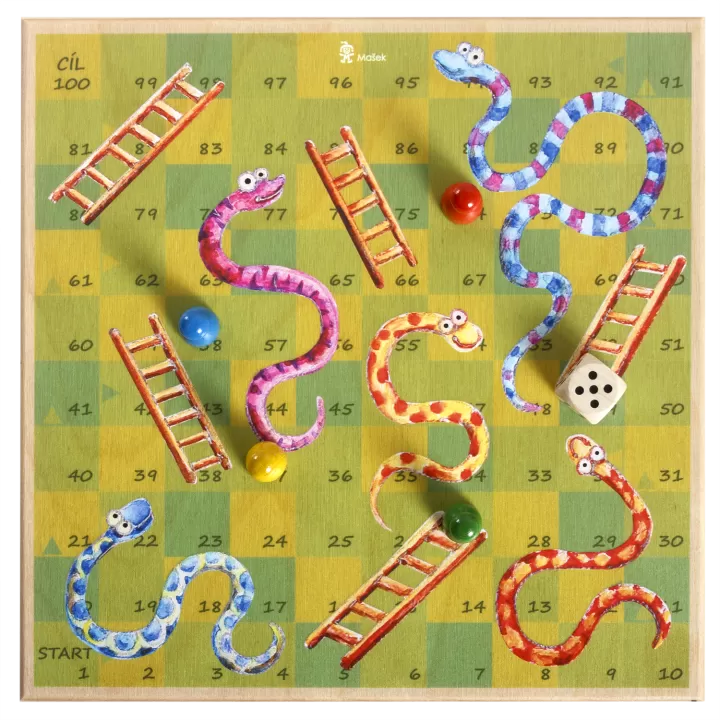 Hadi a žebříky (Žížaly) - dřevěná hra