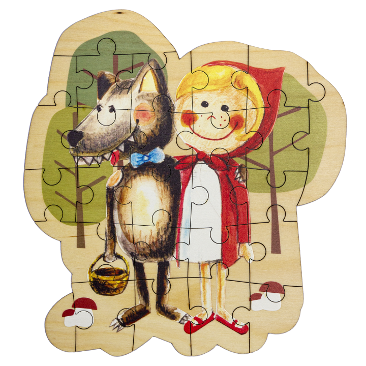 Dřevěné puzzle - Červená Karkulka, 26 ks