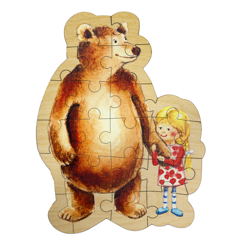 Dřevěné puzzle - Medvídek
