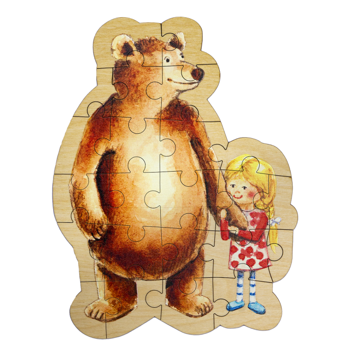 Dřevěné puzzle - Medvídek