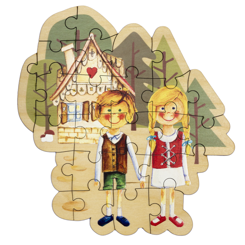Dřevěné puzzle - Perníková chaloupka