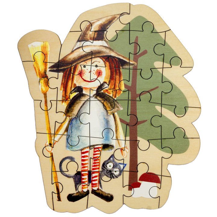 Dřevěné puzzle - Čarodějnice