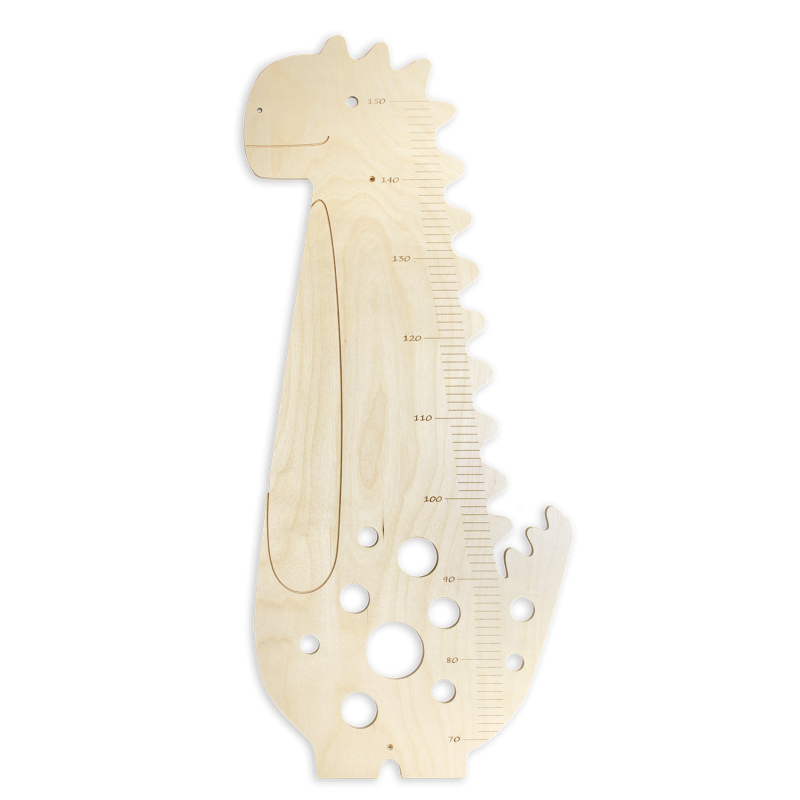 Dřevěný metr na zeď - Dinosaurus