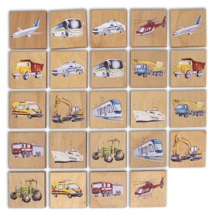 Dřevěné pexeso - dopravní prostředky