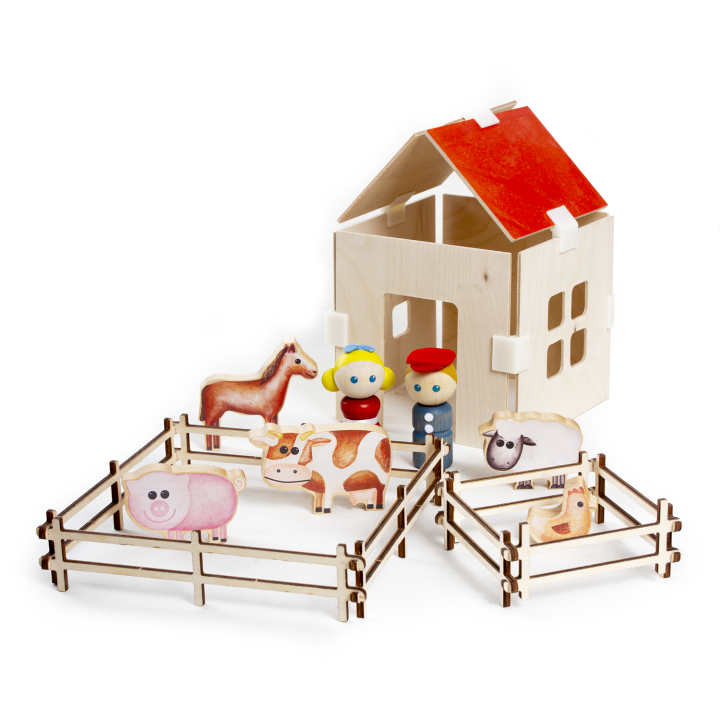 Dřevěná zvířátka - farma