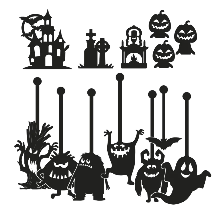 Příšerky - sada loutek do stínového divadla