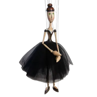 Marioneta Baletka - tmavá, 56 cm