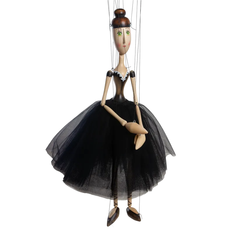 Marioneta Baletka - tmavá, 56 cm