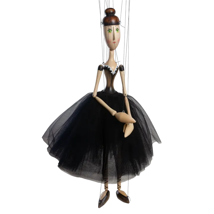 Marioneta Baletka - tmavá, 56 cm