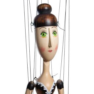 Marioneta Baletka - tmavá, 56 cm
