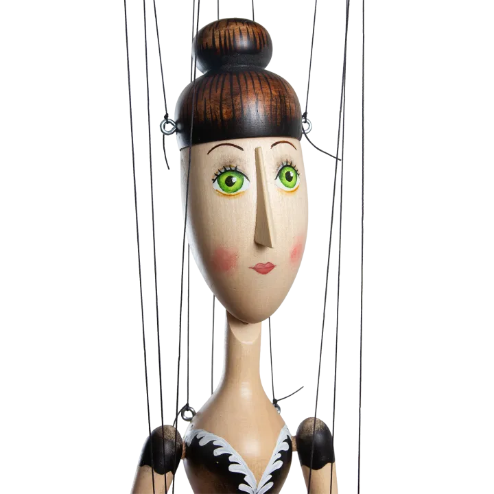 Marioneta Baletka - tmavá, 56 cm