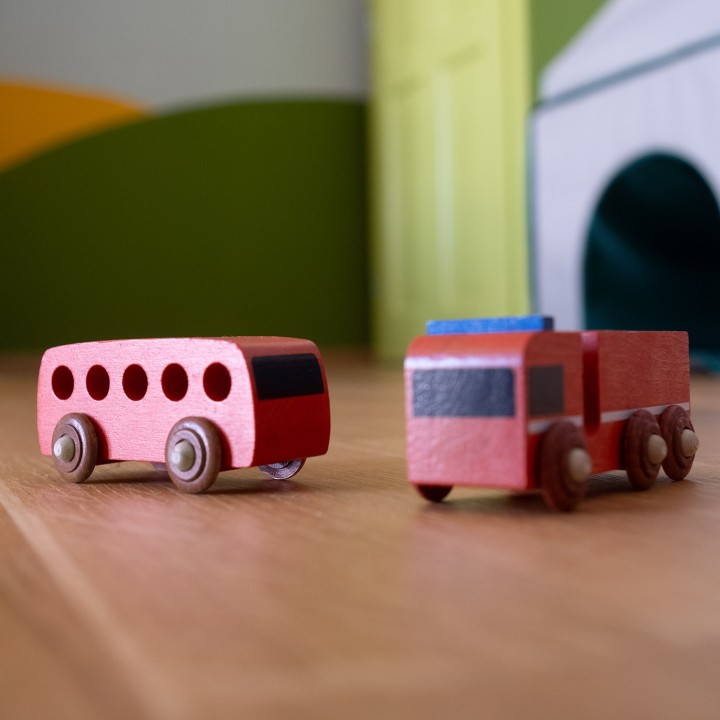 Dřevěné autíčko - Hasiči