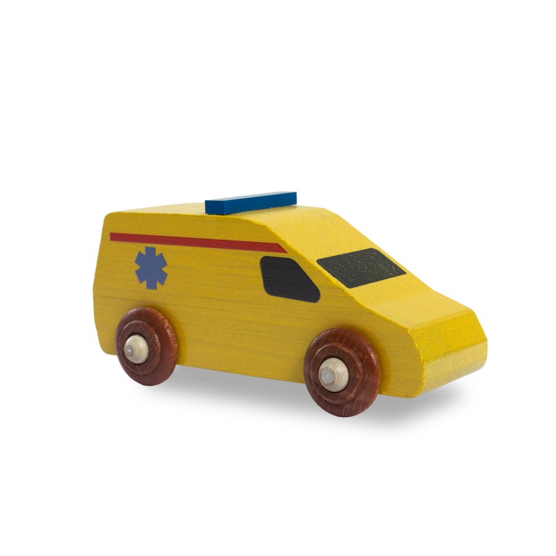 Dřevěné autíčko - sanitka