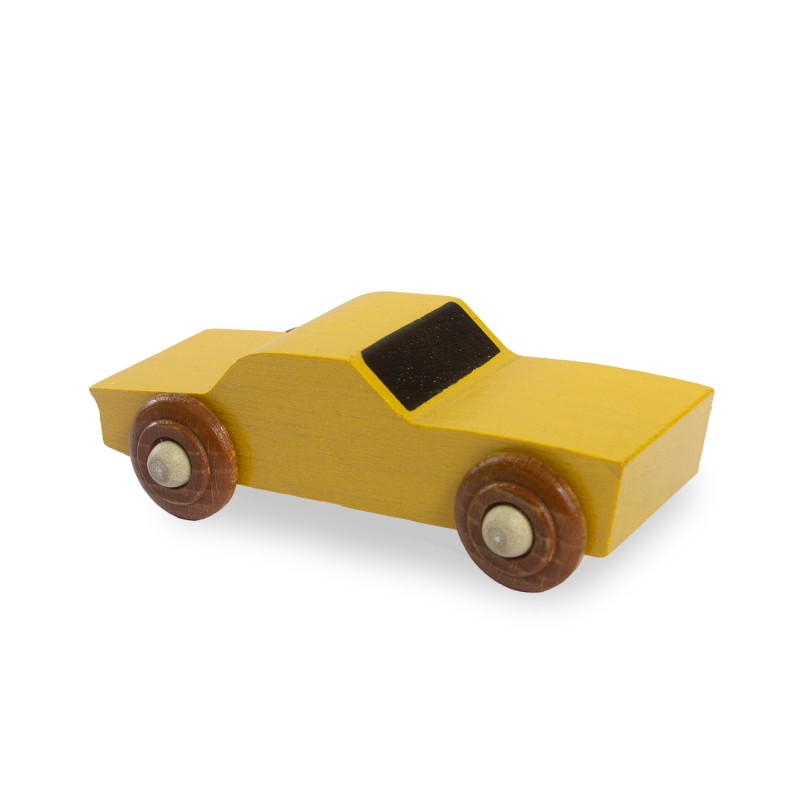 Dřevěné auto - žluté