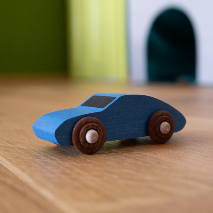 Dřevěné auto - modré