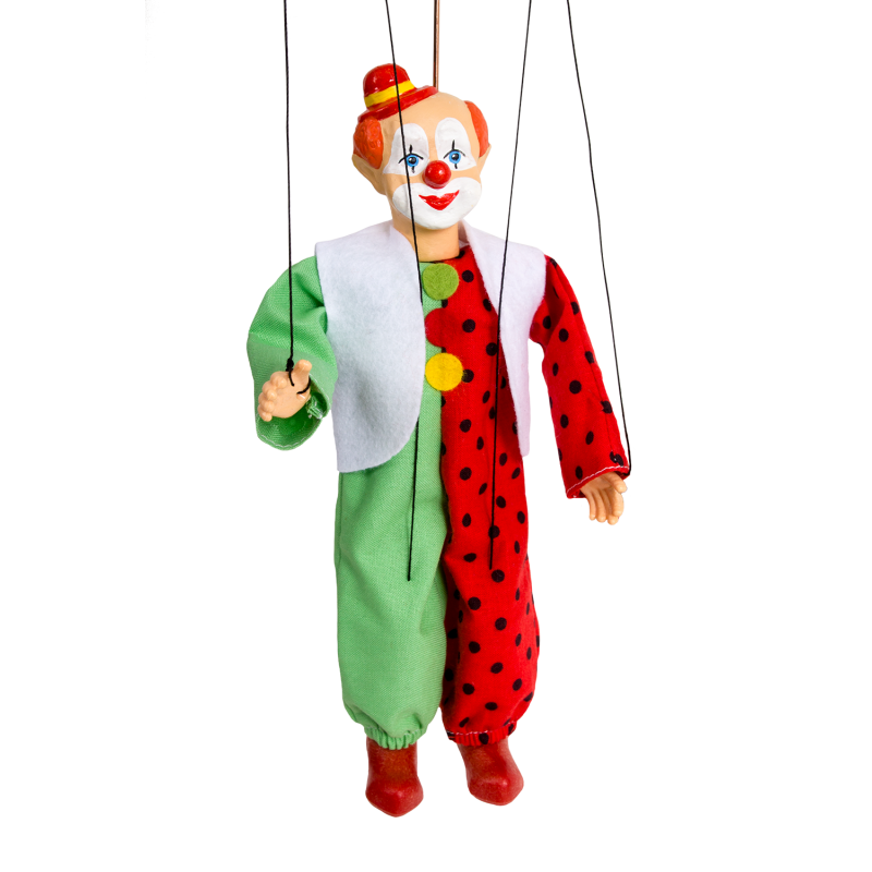 Handpuppe Clown mit Hut