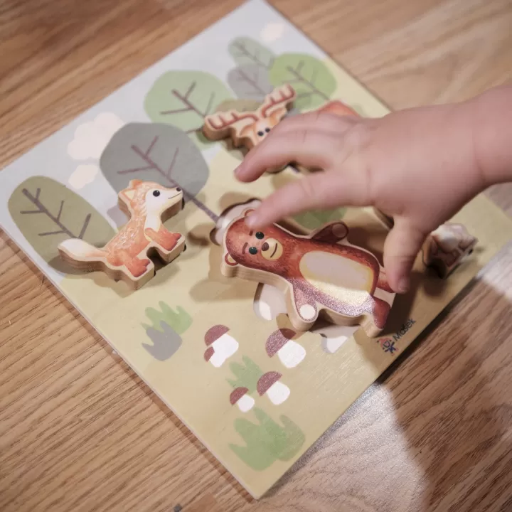 Puzzle di legno - Animali nella foresta