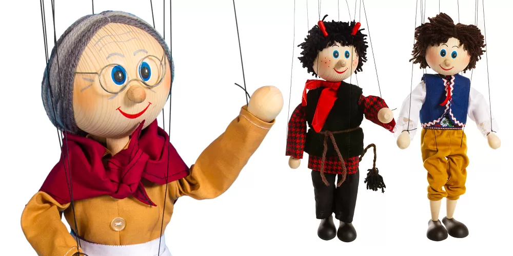 Wooden puppets 35 cm